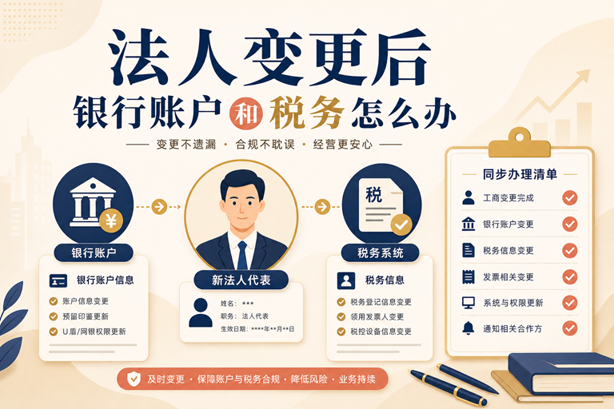 法人变更后，银行账户和税务登记怎么办？
