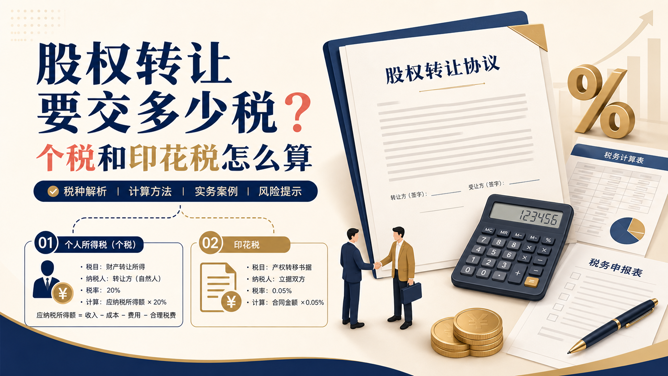 股权转让要交多少税?个税和印花税怎么算(图1) 股权转让要交多少税?个税和印花税怎么算(图1)