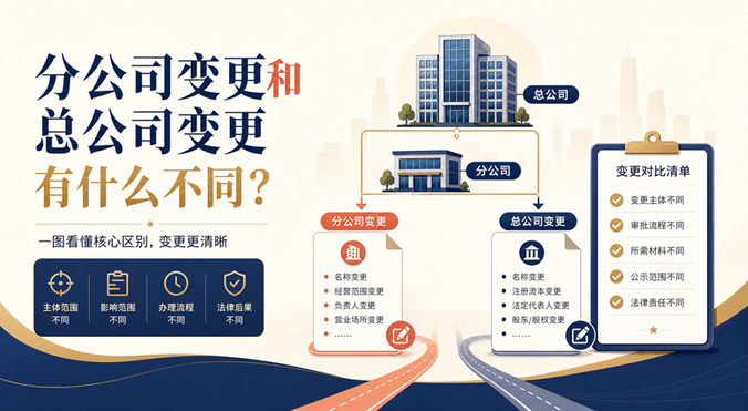 分公司变更和总公司变更有什么不