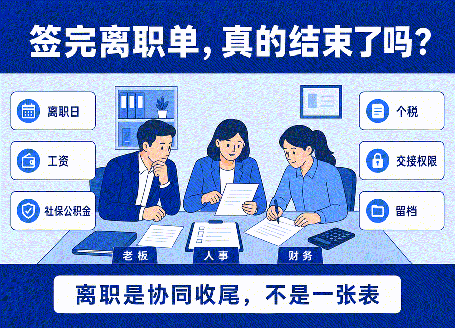 员工离职并不是签完离职单就结束，公司还有这些手续