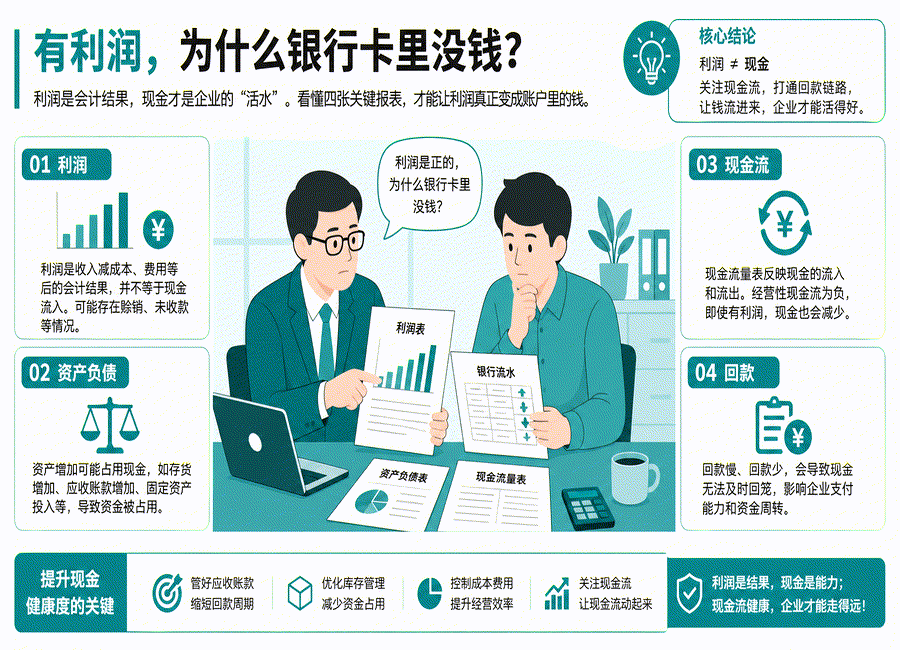 账上有利润，为什么银行卡里没钱？苏州代理记账老板看懂三张表