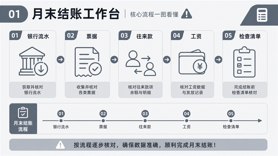 月末结账资料对不上怎么办？出纳、业务与会计的差异核对顺序