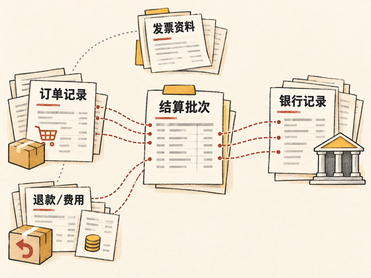 电商企业怎样对账？订单、退款、平台费用与银行到账核对清单(图2)